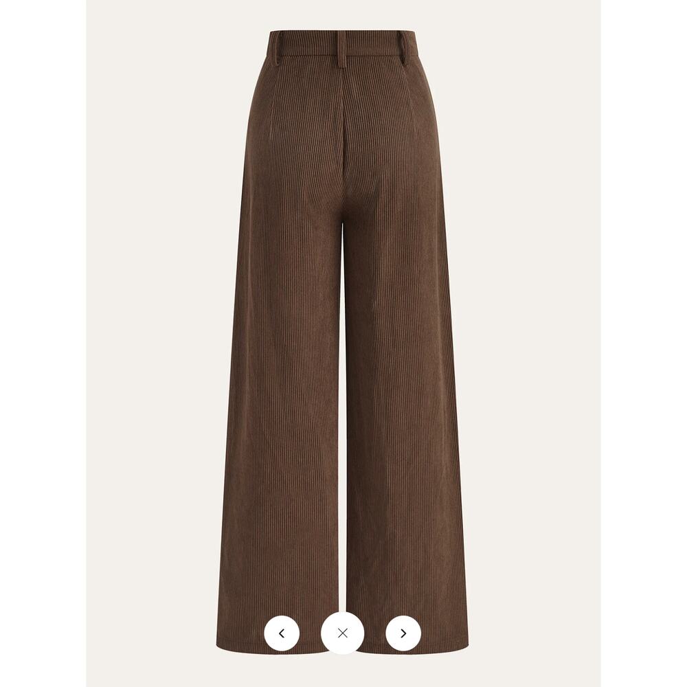NWT Commense Corduroy Wide-Leg Pleated Pants Sz M - Picture 5 of 5